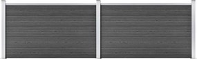 vidaXL fekete WPC kerítéspanelszett 353 x 105 cm