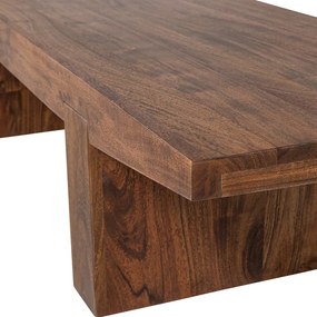 Sötét natúr színű akácfa dohányzóasztal 48x152 cm Eron – WOOOD