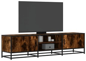 füstös tölgy színű szerelt fa és fém TV-szekrény 160x35x41 cm