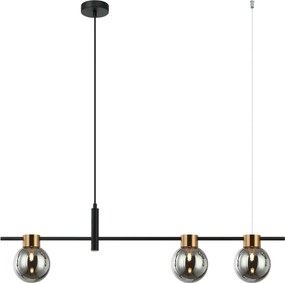 Italux modern függeszték bletter fekete füstös itxpnd-5225-3-bk-sg