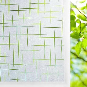 Ablakfólia Fagyasztott üveg Statikus ragasztó nélküli UV-szűrő kereszt 60cm x 400cm