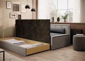 Szürke zsenília kinyitható-tárolóhelyes kanapé 214 cm Fulgeo – ELTAP