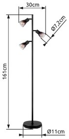 Globo 54312-3S - Állólámpa SATELLA 3xE14/25W/230V fekete