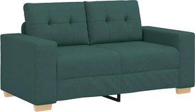 vidaXL sötétzöld szövet loveseat kanapé 160x77x82 cm