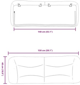 cappuccino színű műbőr fejtámla párna 140 cm