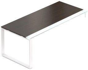 Creator asztal 200 x 90 cm, fehér alap, 1 láb, wenge
