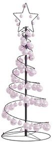 meleg fehér LED karácsonyfa gömbökkel 80 LED 120 cm