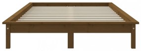 mézbarna tömör fenyőfa ágykeret 180 x 200 cm (Super King)
