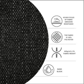 Fekete ágyneműtartós boxspring ágy 200x200 cm Melba – Maison de Rêve