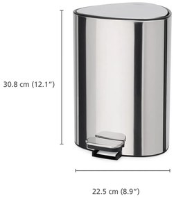Ezüstszínű műanyag pedálos szemetes 5 l Luxe – Joseph Joseph