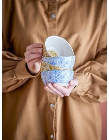 Kék-narancssárga kőedény tálka szett 4 db-os 200 ml Milton – Bloomingville