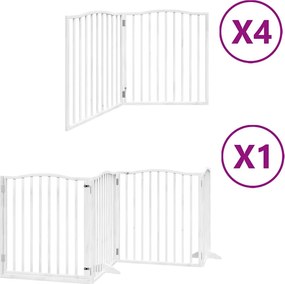 vidaXL fehér nyárfa 12 paneles összecsukható kutyakapu ajtóval 960 cm