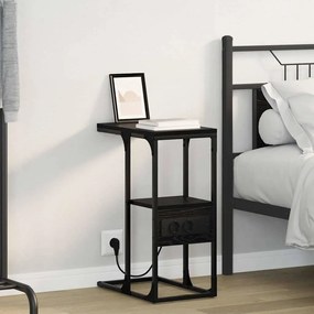 Éjjeliszekrény fiókkal Musta tammi 41.5 x 26 x 60.5 cm Faanyag