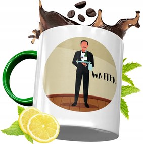 Zöld Bögre Pincérnek Pincérnőnek Ajándék fényképes nyomattal