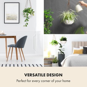 Blumfeldt Laren, függő virágcserép, Ø 28 cm, poliszton, természetes kötelekkel, 2 darabos készlet