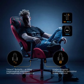 Szövet gamer szék fekete-piros Diablo X-One 2.0 Bloody Mary Normal