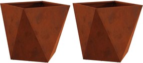 vidaXL Növénytartó 2 pcs Rozsdás 40 x 40 x 40 cm Időjárásálló acél