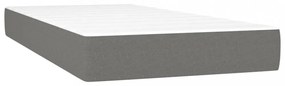 sötétszürke szövet rugós és LED-es ágy matraccal 80 x 200 cm