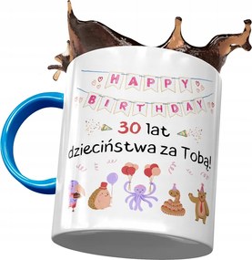 Kék Bögre Születésnapra 30 30-es 30-as, fényképes Nyomtatással