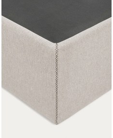 Bézs kárpitozott ágyneműtartós franciaágy 180x200 cm Matters – Kave Home