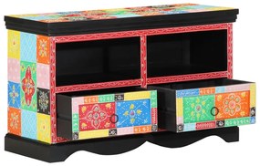 TV Szekrény Színes 80x35x50 cm Tömör Mangófából