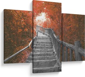 Kép - Lépcsők a természetben, narancssárga (90x60 cm)