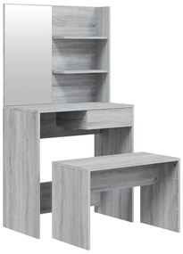 szürke sonoma színű fésülködőasztal-szett 74,5 x 40 x 141 cm