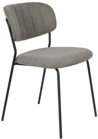 Jolien design szék, szürke szövet, fekete acél láb