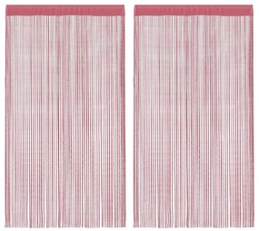 2 db rózsaszín zsinórfüggöny 100 x 250 cm