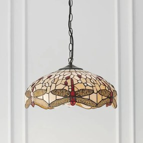 Endon klasszikus tiffany függeszték dragonfly beige sötétbarna sokszínű end70824