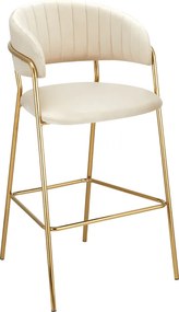 Design bárszék, bézs Velvet szövet/gold króm arany, DASMIN TYP 2