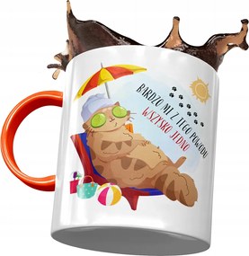 Narancssárga bögre cicával Aranyos ajándék fényképes nyomtatással