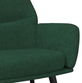sötétzöld szövet pihenőfotel