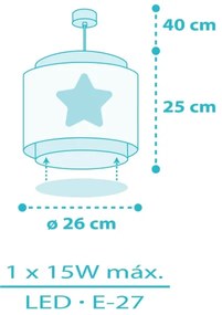 Dalber 76012T - Gyerek csillár BABY DREAMS 1xE27/15W/230V kék