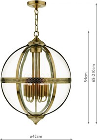 Dar Lighting vintage függeszték vanessa antik sárgaréz darvan0575
