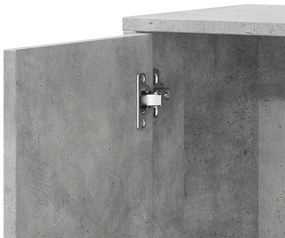 betonszürke szerelt fa tálalószekrény 60 x 31 x 70 cm