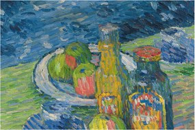 Kép - Alexej von Jawlensky, Still Life with Bottles and Fruit, reprodukciók (90x60 cm)