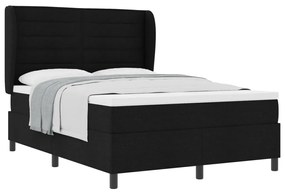 Boxspring Ágy Mattal Fekete 160x200 cm Szövet