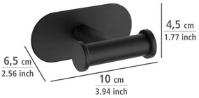 Matt fekete öntapadós rozsdamentes acél fürdőszobai kiegészítő szett Orea – Wenko