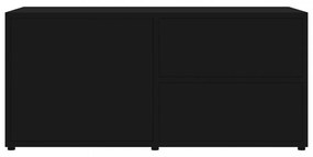 fekete szerelt fa TV-szekrény 80 x 34 x 36 cm