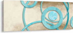 Kép - Kék körök akvarell (120x50 cm)