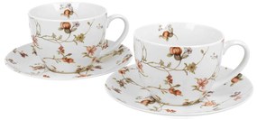 Safa Virág mintás porcelán teás csésze szett 2 személyes