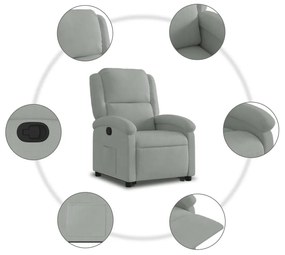 világosszürke bársony felállást segítő dönthető fotel