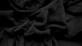 SOFT fekete mikroplüss lepedő 180x200 cm
