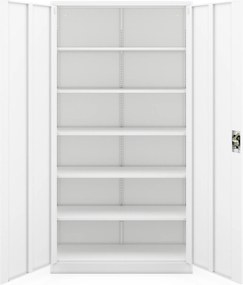 Magas fehér fém irodai szekrény, 1150x2200x400 mm: : JAN II H2200