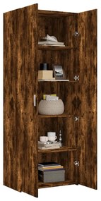 füstös tölgy színű szerelt fa magasszekrény 70 x 42,5 x 185 cm