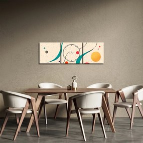 Kép - Minimalista színes illusztráció (órával) (90x30 cm)