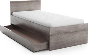 Ágy ELISA 90 x 200 cm, szarvasgomba tölgy Ágyrács: Lamellás ágyrács, Matrac: Coco Maxi 20 cm matrac