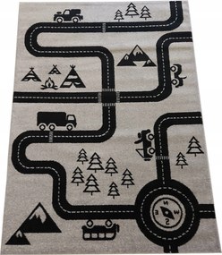 Gyerekszőnyeg, szürke, 133x190 cm