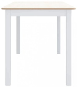fehér és barna tömör gumifa étkezőasztal 114 x 71 x 75 cm